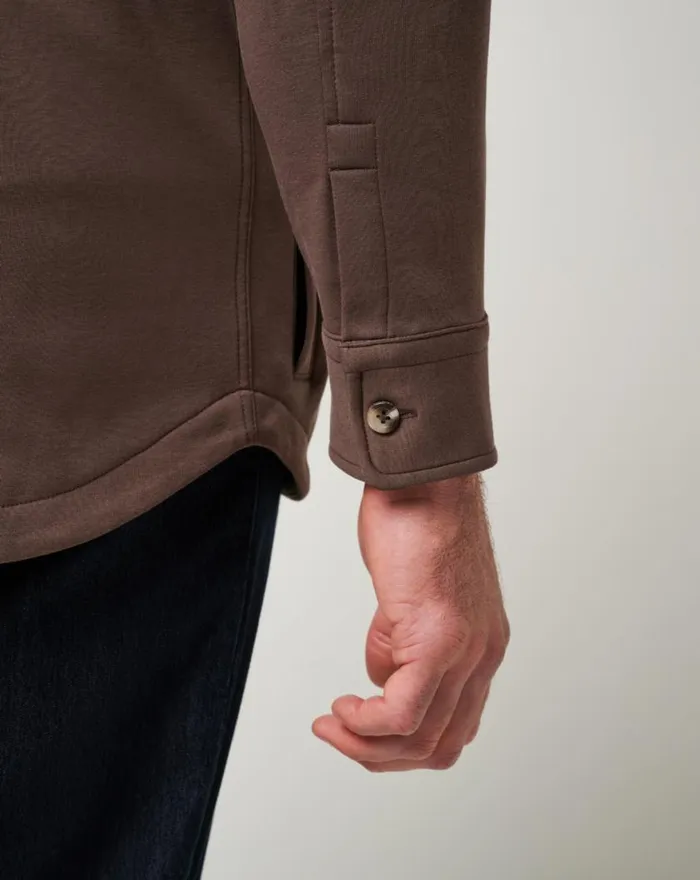 Men CLOUD SHIRT JACKET Chocolate TravisMathew ButtonUps