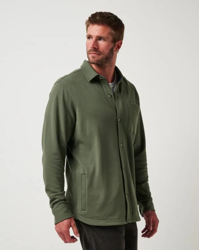 Men CLOUD SHIRT JACKET Dark Olive TravisMathew ButtonUps