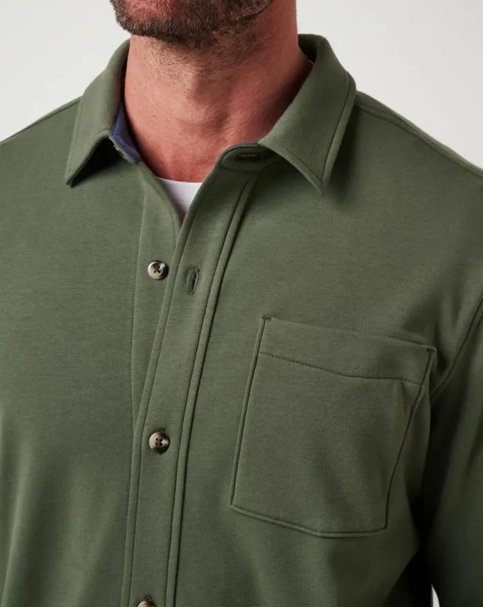 Men CLOUD SHIRT JACKET Dark Olive TravisMathew ButtonUps