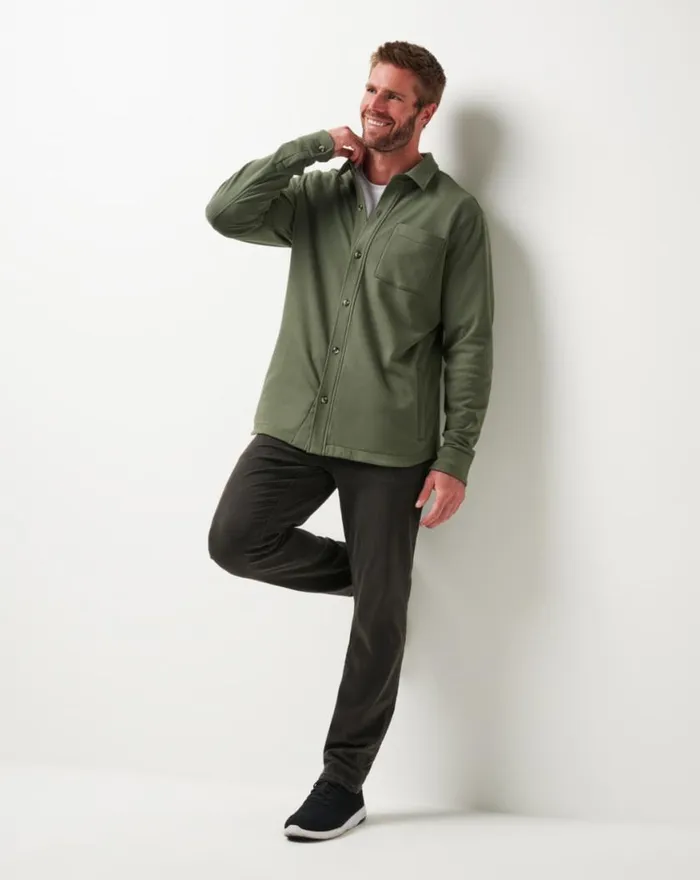 Men CLOUD SHIRT JACKET Dark Olive TravisMathew ButtonUps