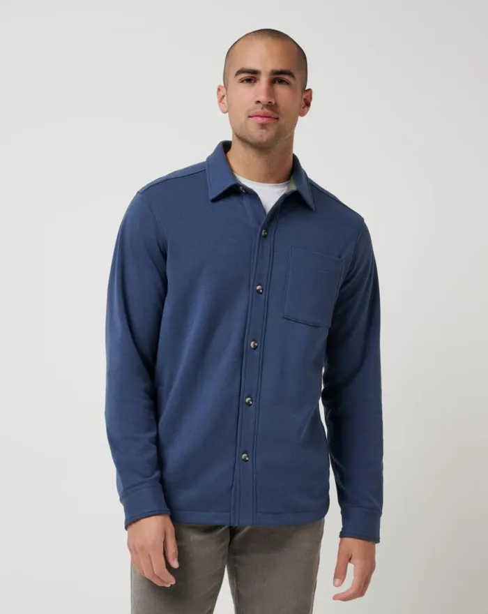 Men CLOUD SHIRT JACKET Mood Indigo TravisMathew ButtonUps