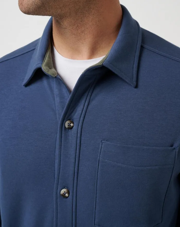 Men CLOUD SHIRT JACKET Mood Indigo TravisMathew ButtonUps