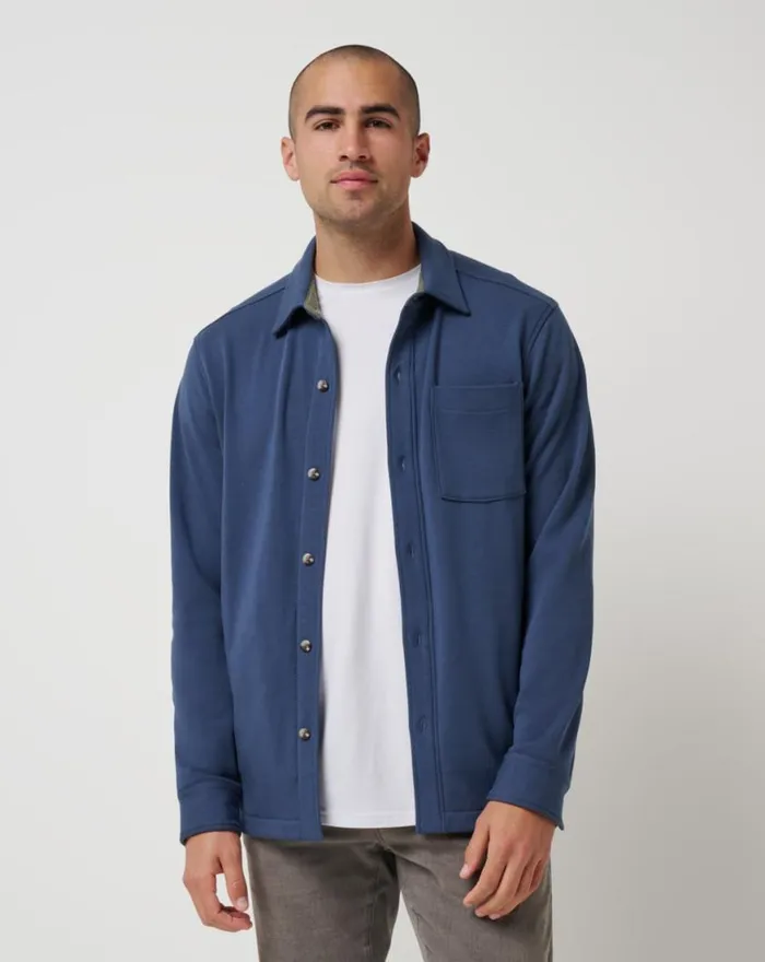 Men CLOUD SHIRT JACKET Mood Indigo TravisMathew ButtonUps