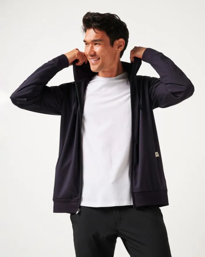 Men CLOUD TRACK JACKET Black TravisMathew Jackets
