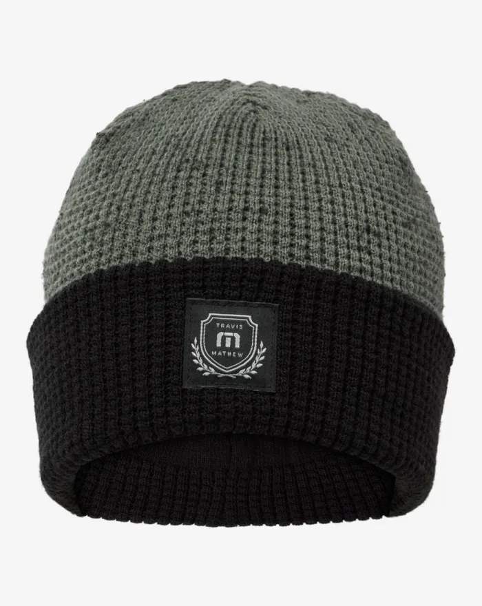 Men CLOUD WAFFLE BEANIE Dark Olive TravisMathew Beanies