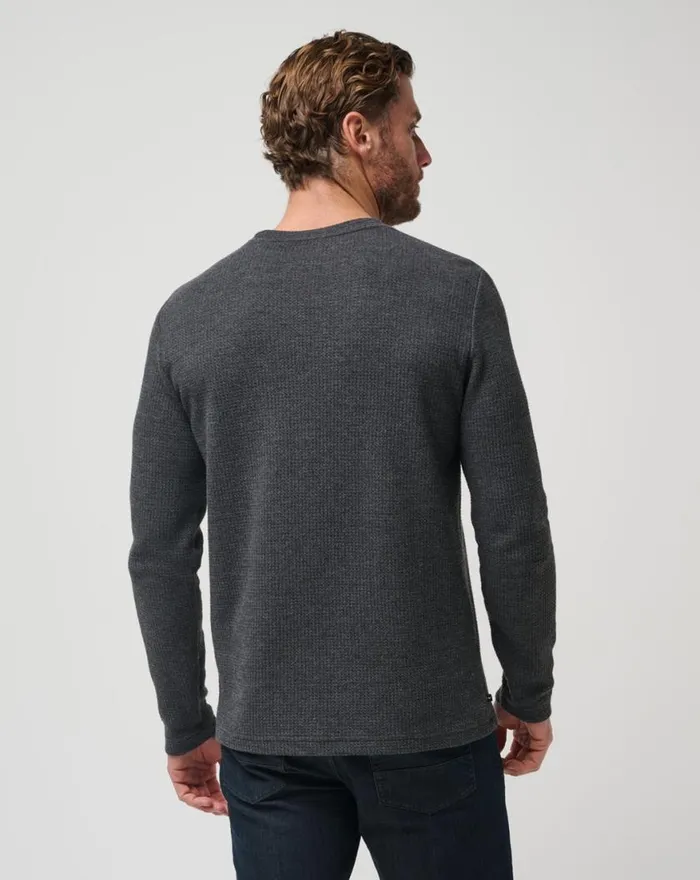 Men CLOUD WAFFLE CREW Charcoal TravisMathew Hoodies and Sweatshirts