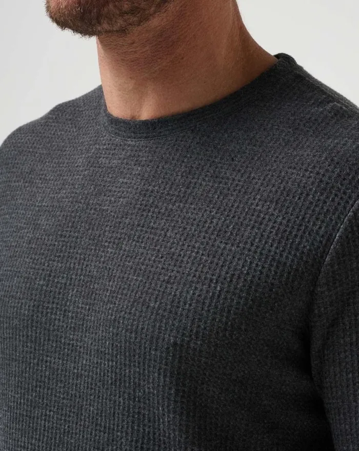 Men CLOUD WAFFLE CREW Charcoal TravisMathew Hoodies and Sweatshirts