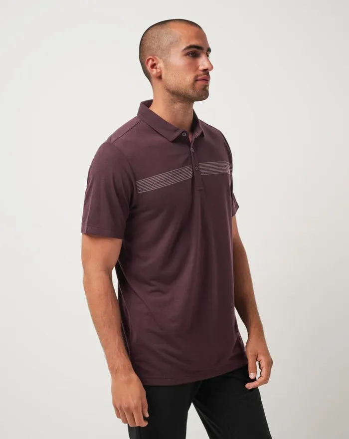 Men COAST CHARTER POLO Plum TravisMathew Polos