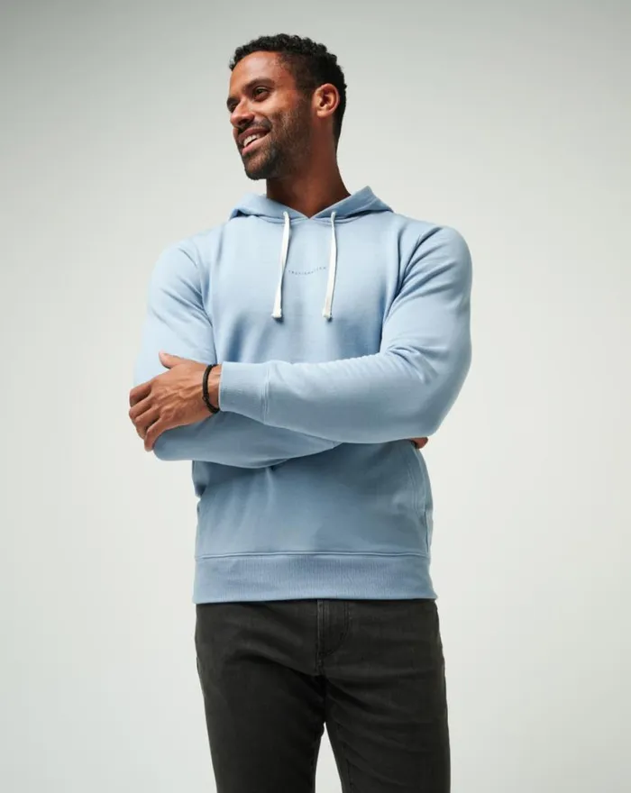 Men COASTAL CLOUD HOODIE Ash Blue TravisMathew Hoodies and Sweatshirts