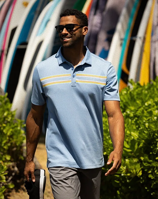 Men CORAL BEDS POLO Quiet Harbor TravisMathew Polos