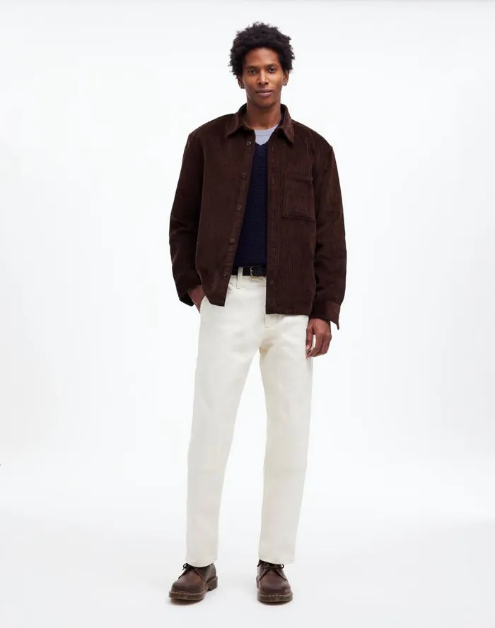 Men Corduroy ShirtJacket Dark Carob Madewell Shirts