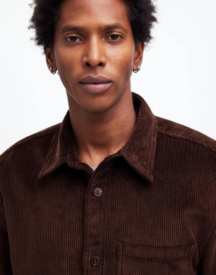 Men Corduroy ShirtJacket Dark Carob Madewell Shirts
