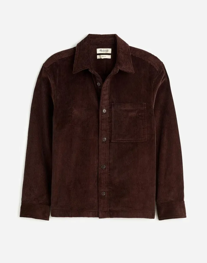 Men Corduroy ShirtJacket Dark Carob Madewell Shirts