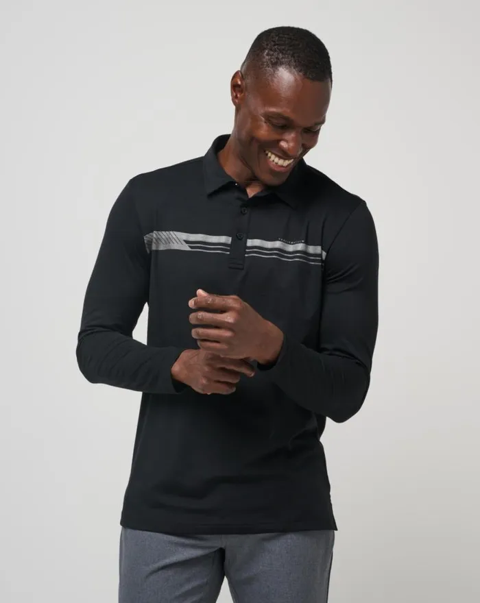 Men COURSE MAPPER POLO Black TravisMathew Polos