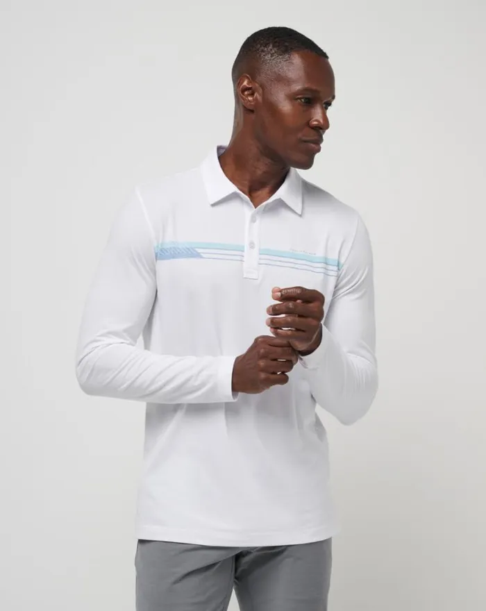 Men COURSE MAPPER POLO White TravisMathew Polos