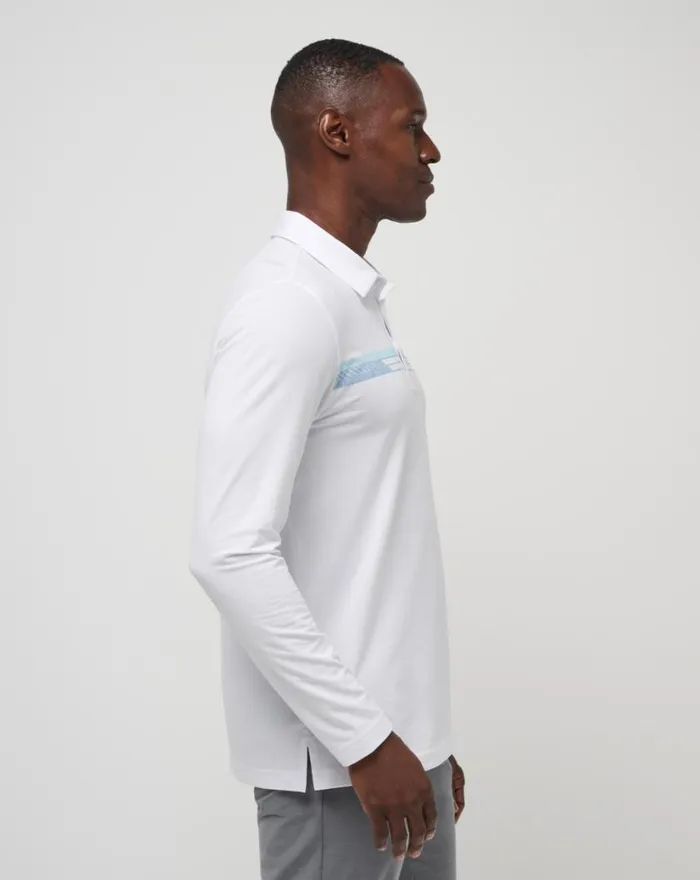 Men COURSE MAPPER POLO White TravisMathew Polos