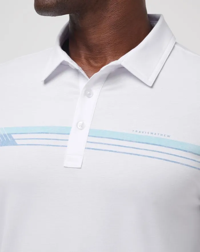 Men COURSE MAPPER POLO White TravisMathew Polos