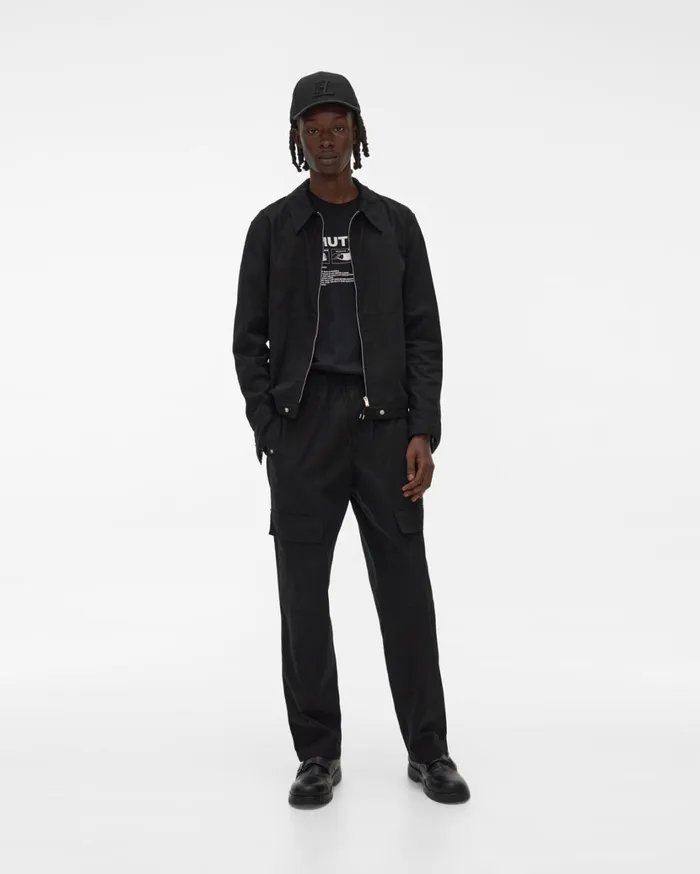 Men Crepe Zip Jacket Black Helmut Lang Jackets