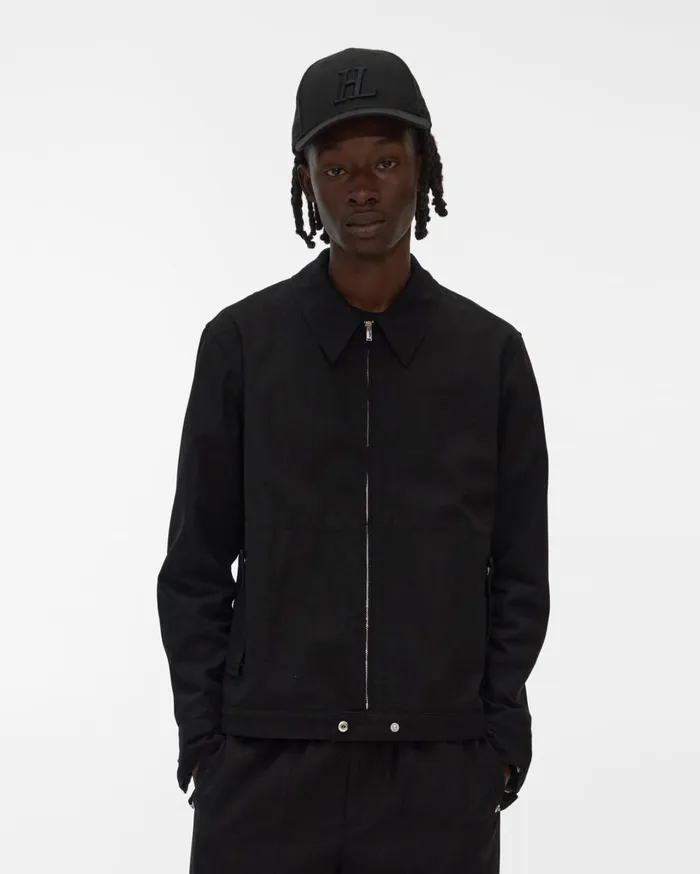 Men Crepe Zip Jacket Black Helmut Lang Jackets