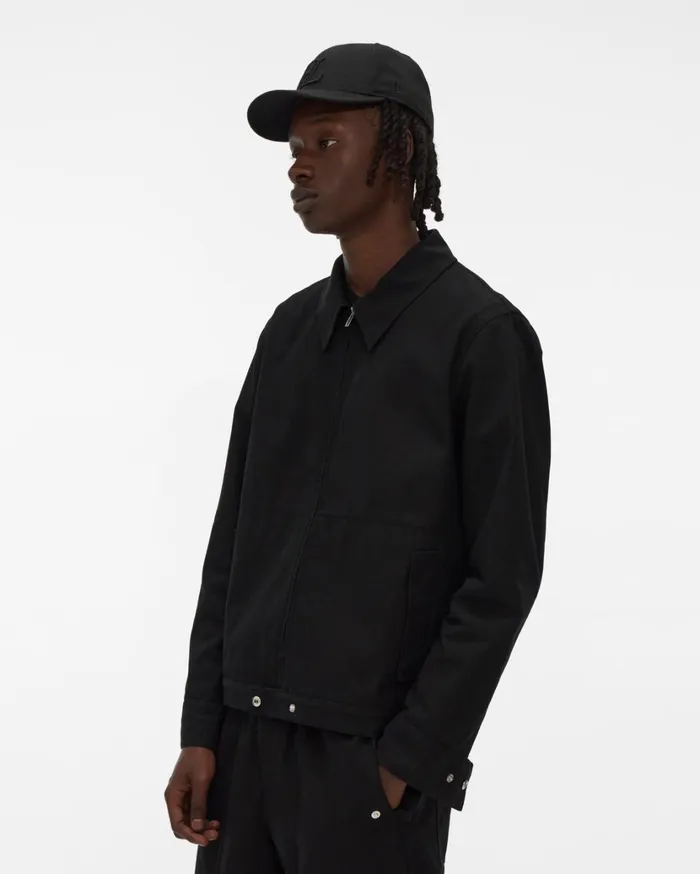 Men Crepe Zip Jacket Black Helmut Lang Jackets