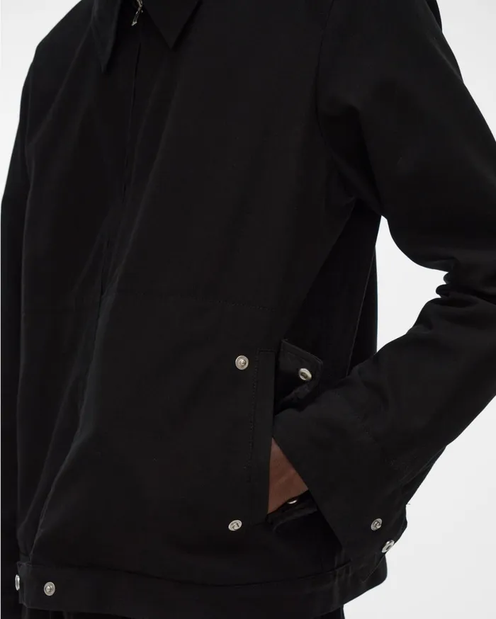 Men Crepe Zip Jacket Black Helmut Lang Jackets