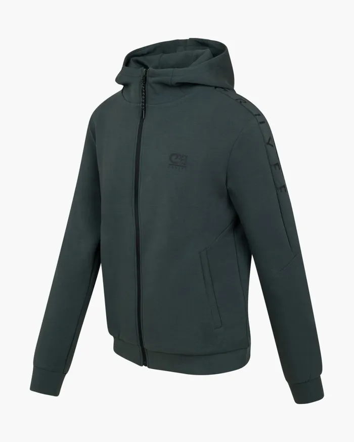 Men Cruyff Sweats and Hoodies Ignite Tape Hood Green Men Cruyff Sweats and Hoodies Ignite Tape Hood Green