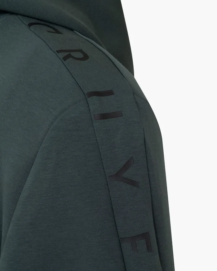 Men Cruyff Sweats and Hoodies Ignite Tape Hood Green Men Cruyff Sweats and Hoodies Ignite Tape Hood Green