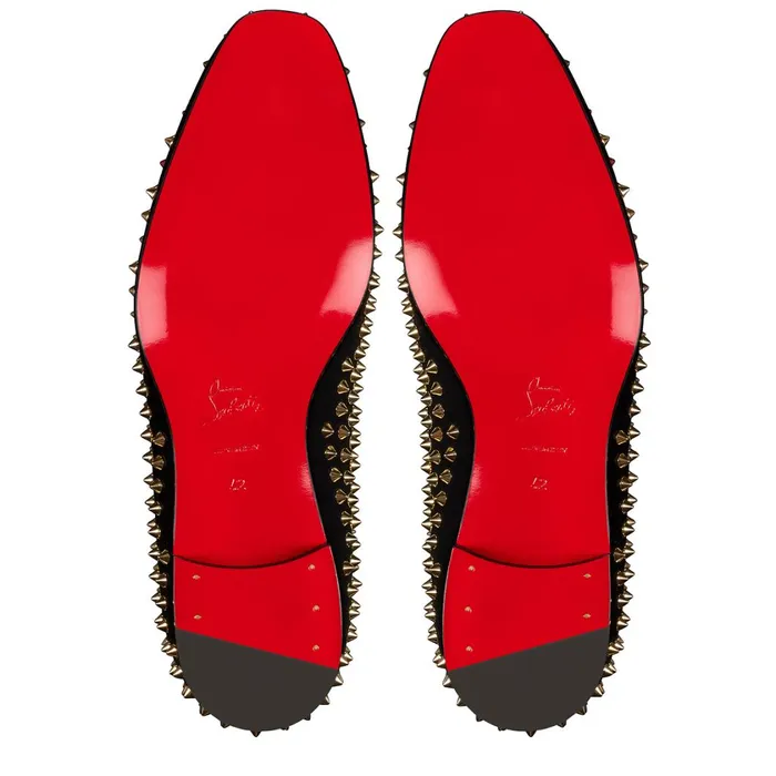 Men Dandelion Spikes Loafers 8211 Velvet And Spikes 8211 Black Blackdorado Christian Louboutin Loafers and Slipons