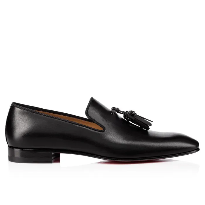 Men Dandelion Tassel Loafers 8211 Calf Leather 8211 Black Black Christian Louboutin Loafers and Slipons