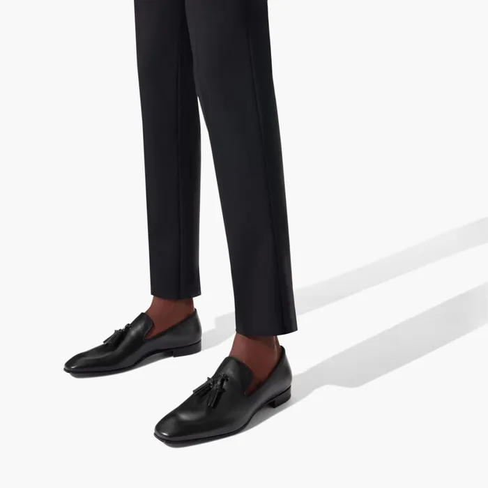 Men Dandelion Tassel Loafers 8211 Calf Leather 8211 Black Black Christian Louboutin Loafers and Slipons