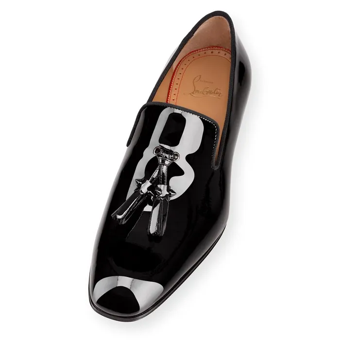 Men Dandelion Tassel Loafers 8211 Patent Calf Leather 8211 Black Black Christian Louboutin Loafers and Slipons