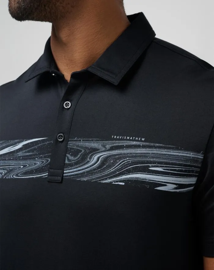 Men DARK WATERS POLO Black TravisMathew Polos