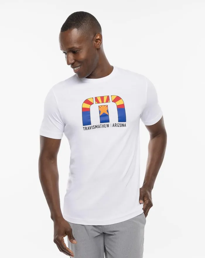 Men DESERT MAN TEE White TravisMathew Tees