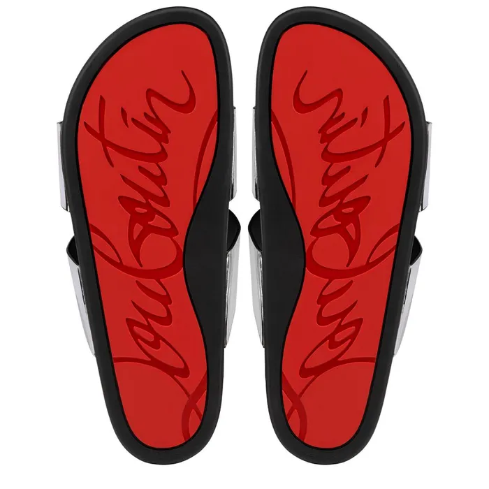 Men Dhabubizz Mules 8211 Specchio Leather 8211 Silver Silver Christian Louboutin Sandals and Espadrilles