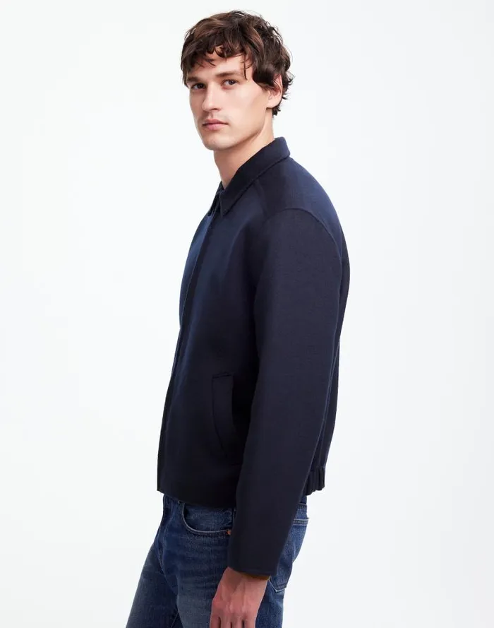 Men DoubleFaced Wool ZipFront Jacket Dark Navy Madewell Coats Jackets
