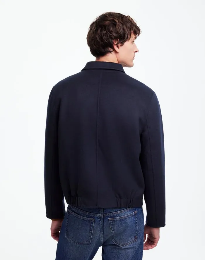 Men DoubleFaced Wool ZipFront Jacket Dark Navy Madewell Coats Jackets