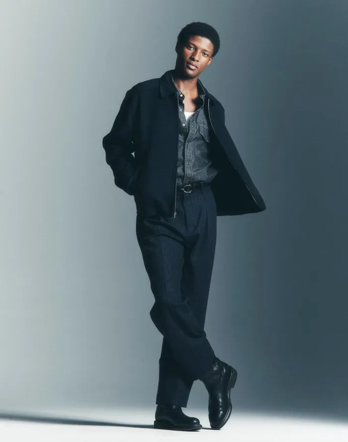 Men DoubleFaced Wool ZipFront Jacket Dark Navy Madewell Coats Jackets