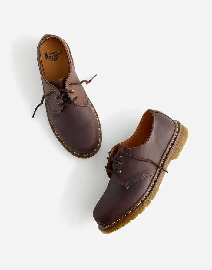 Men Dr Martens 1461 Oxfords In Leather Dark Brown Crazy Horse Madewell Dress Shoes and Loafers