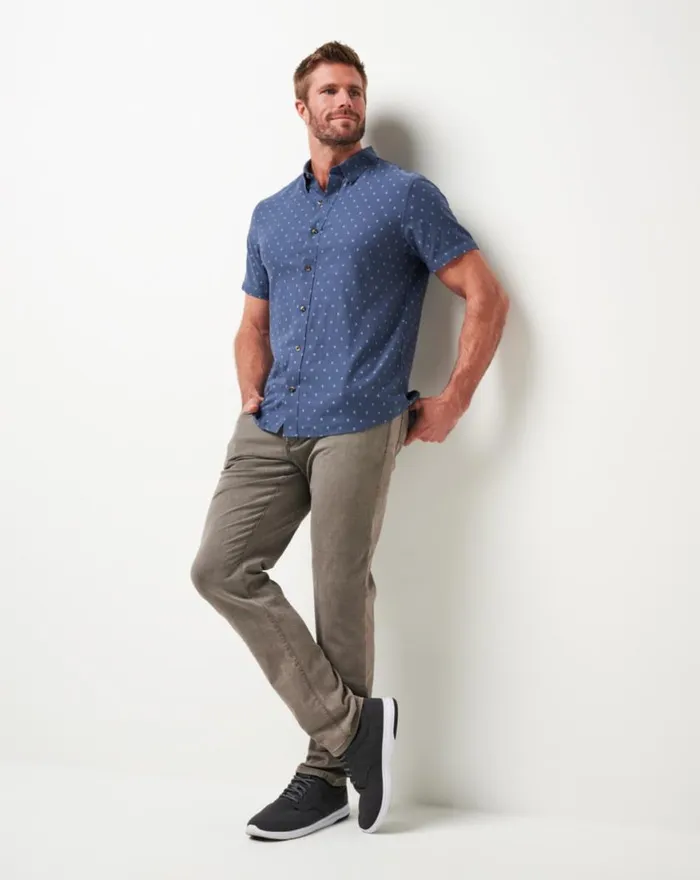 Men EARLY CHECK IN BUTTONUP Mood Indigovintage Indigo TravisMathew ButtonUps