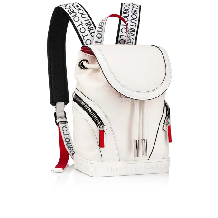 Men Explorafunk Small Backpack 8211 Calf Leather And Spikes 8211 Snow White Christian Louboutin Crossbody Bags
