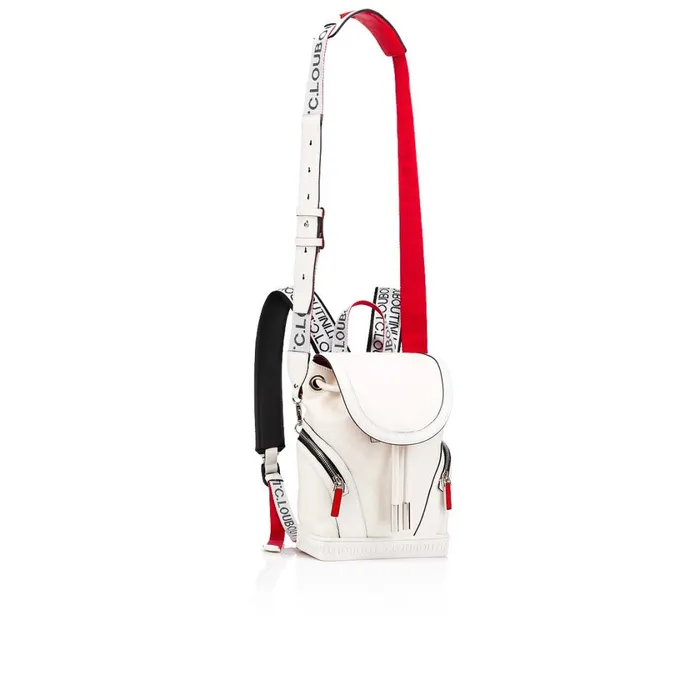 Men Explorafunk Small Backpack 8211 Calf Leather And Spikes 8211 Snow White Christian Louboutin Crossbody Bags