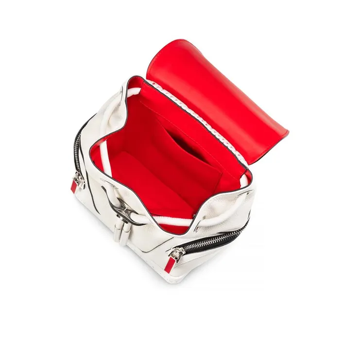 Men Explorafunk Small Backpack 8211 Calf Leather And Spikes 8211 Snow White Christian Louboutin Crossbody Bags