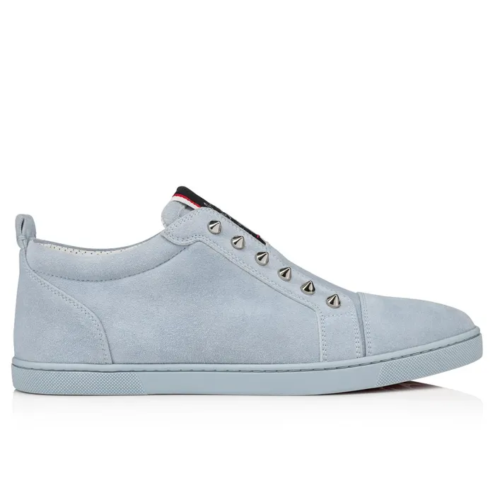 Men FAV Fique A Vontade Sneakers 8211 Veau Velours 8211 Paseo Blue Christian Louboutin Low Top Sneakers