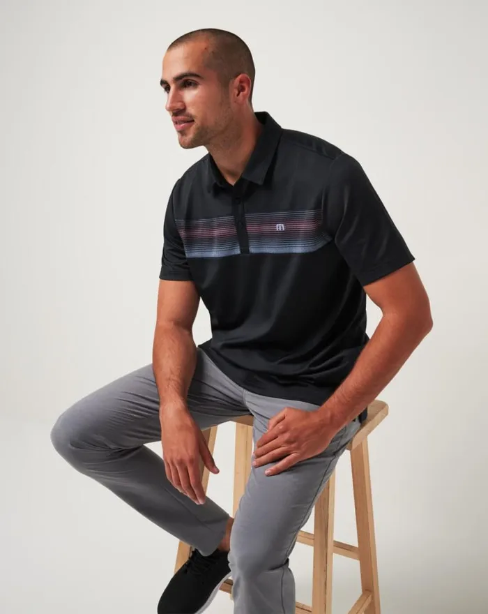 Men FASCINATION POLO Black TravisMathew Polos