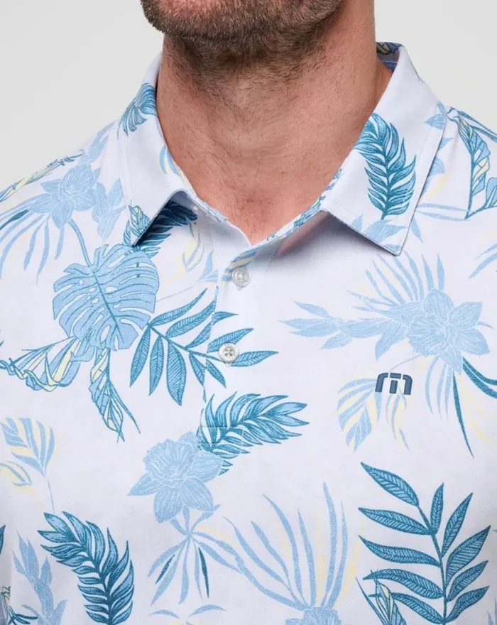 Men FEATHERWEIGHT ISLAND POLO Heather Light Grey TravisMathew Polos