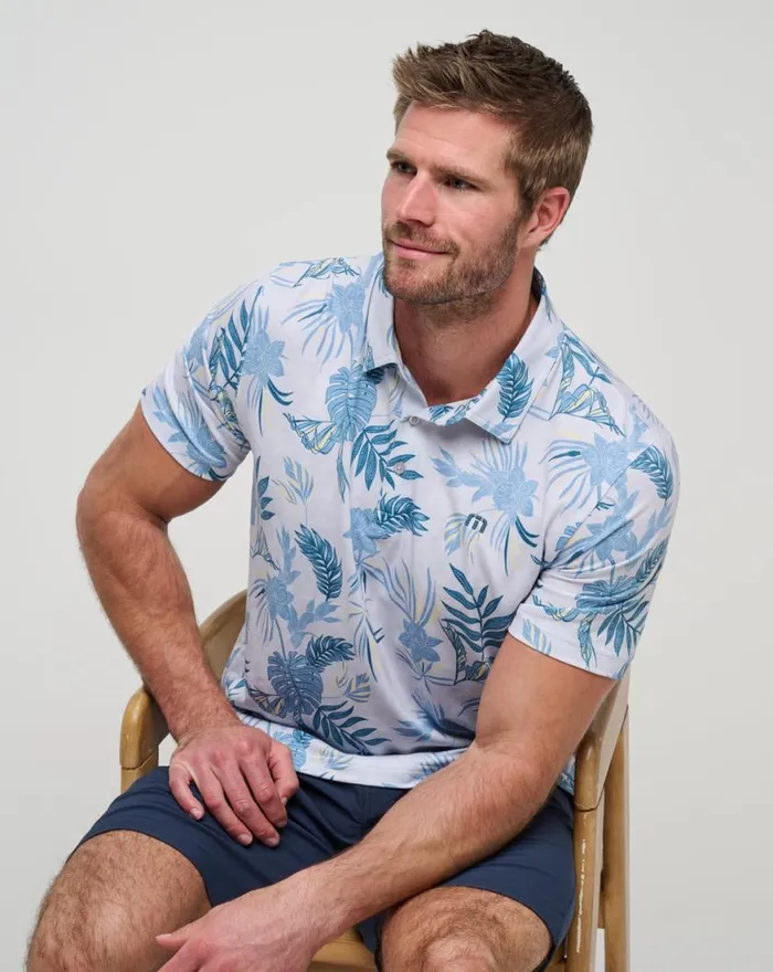Men FEATHERWEIGHT ISLAND POLO Heather Light Grey TravisMathew Polos
