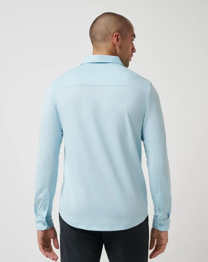 Men FEATHERWEIGHT LONG SLEEVE POLO Cory Blue TravisMathew Polos