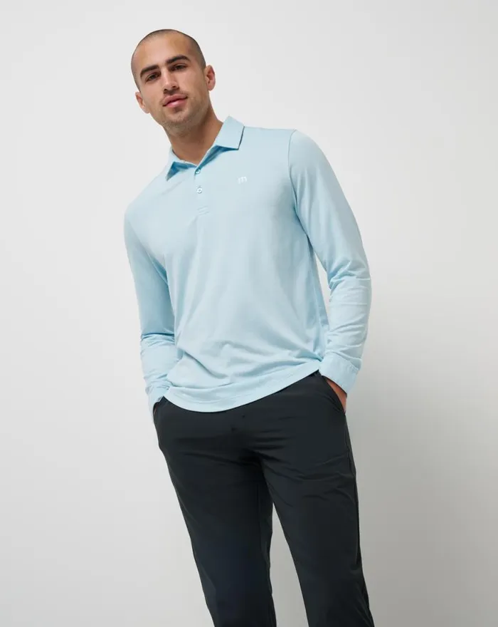 Men FEATHERWEIGHT LONG SLEEVE POLO Cory Blue TravisMathew Polos