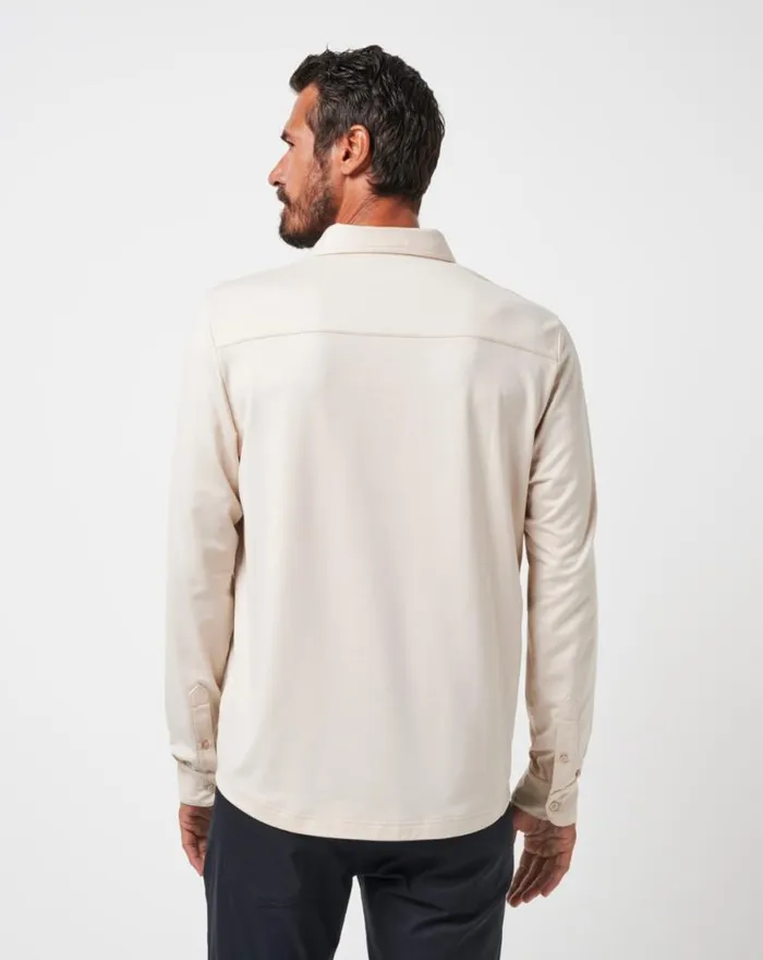 Men FEATHERWEIGHT LONG SLEEVE POLO Italian Sand TravisMathew Polos