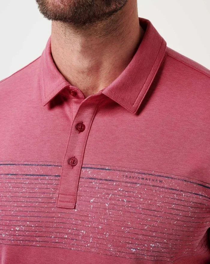 Men FINAL CALL POLO Rose Wine TravisMathew Polos